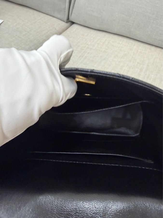 香奈兒Chanel 22k 山羊皮 復古方胖子黑金-28