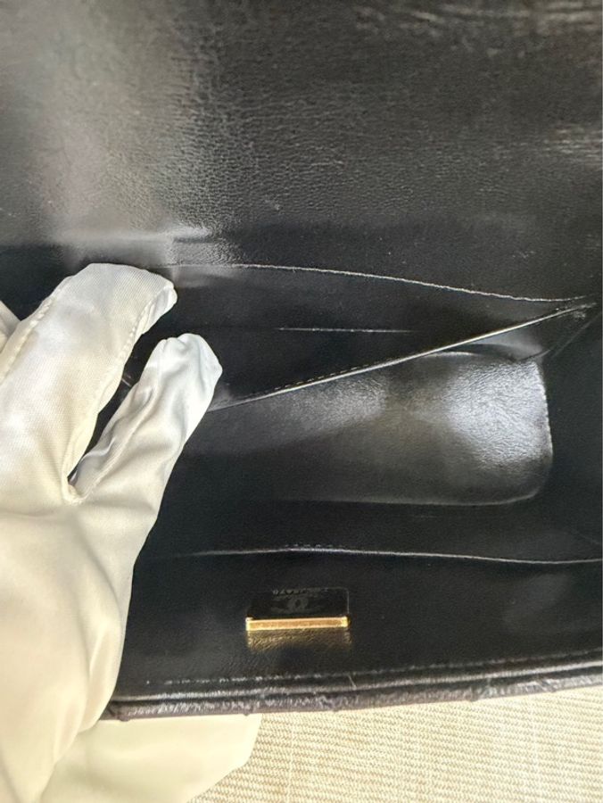 香奈兒Chanel 22k 山羊皮 復古方胖子黑金-32