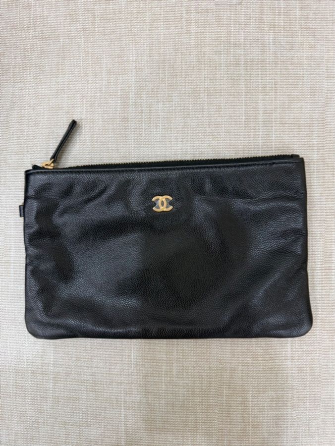 Chanel香奈兒25bag荔枝牛皮中號黑金-33
