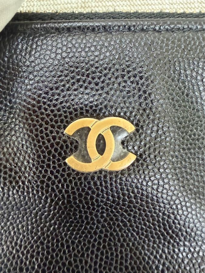 Chanel香奈兒25bag荔枝牛皮中號黑金-42