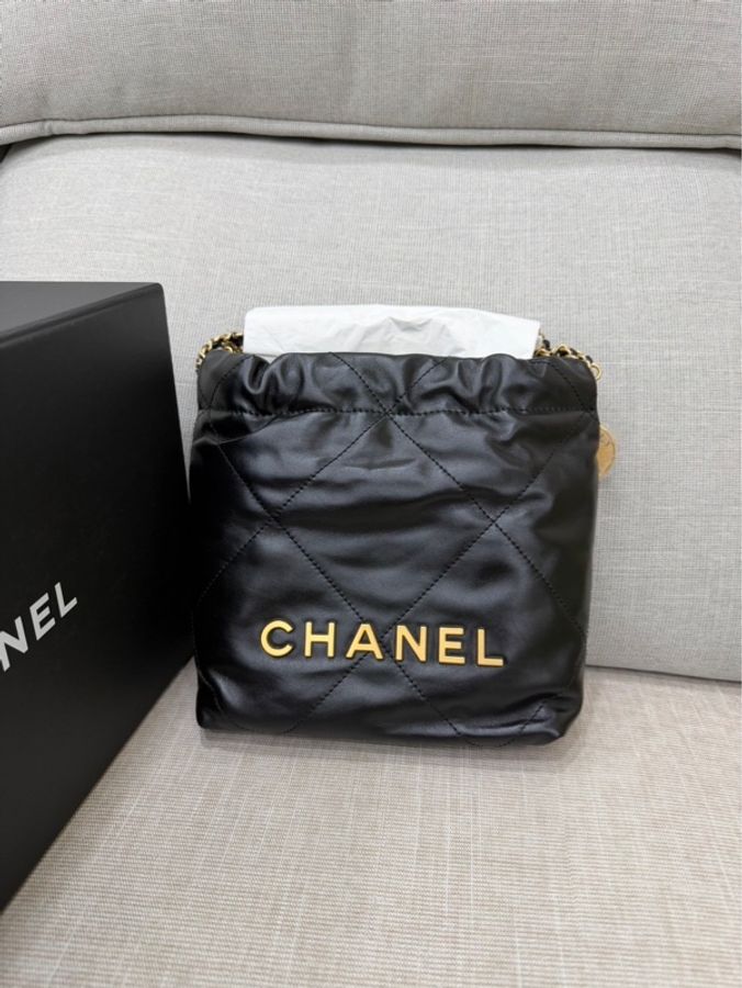 香奈兒chanel 22bag mini黑金#全新#-3