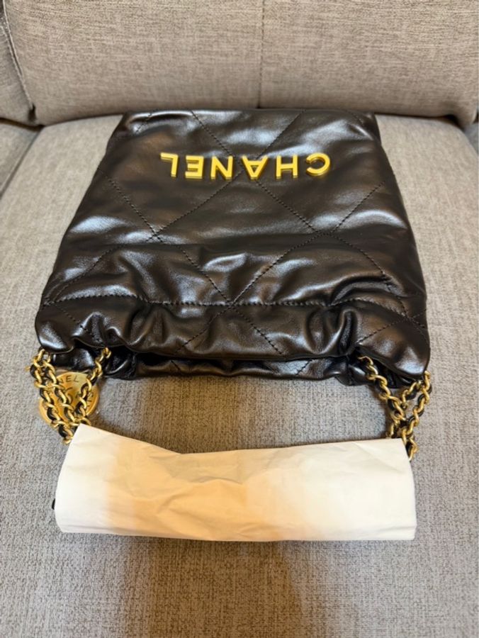 香奈兒chanel 22bag mini黑金#全新#-11