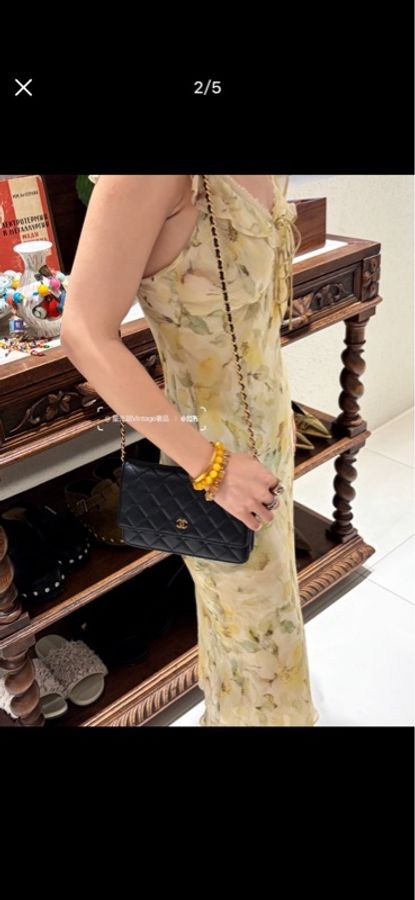 香奈兒 Chanel 荔枝紋牛皮 WOC 黑色 金釦-1
