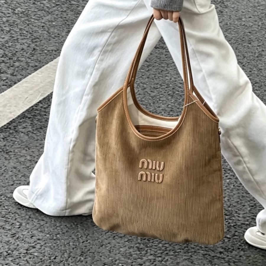 MIUMIU繆繆灯芯絨LVY單肩托特包98新閒置🦀-9