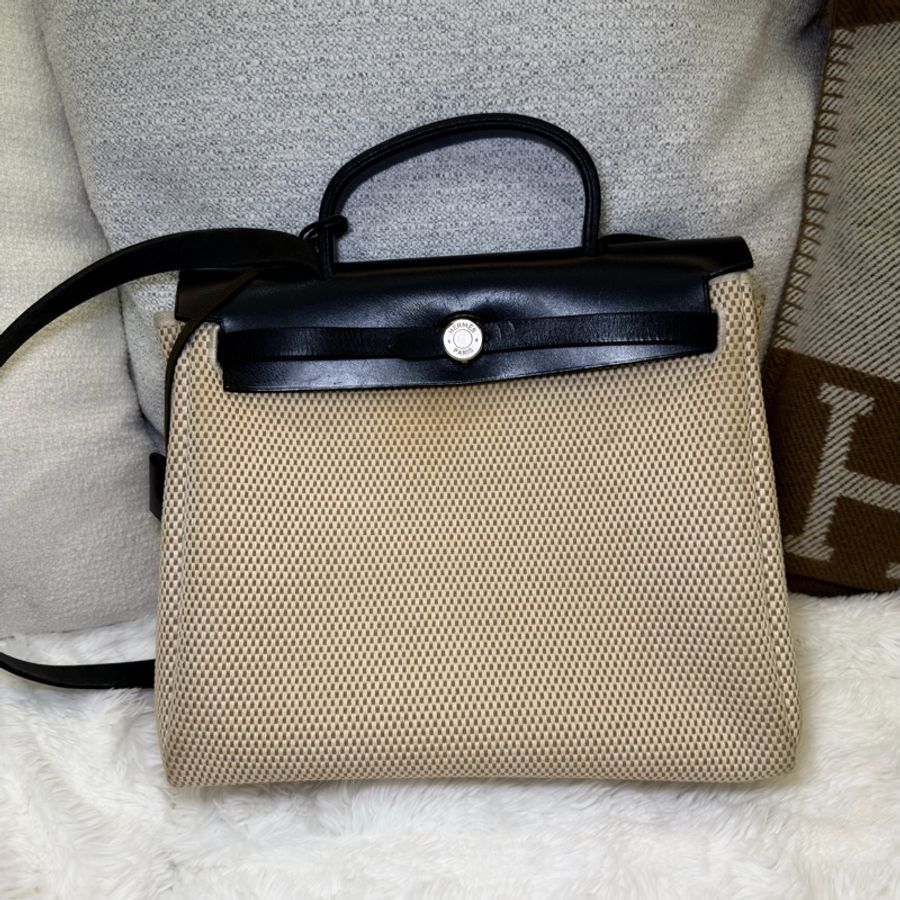 Hermes/ Herbag 31/ 米黑編織-0