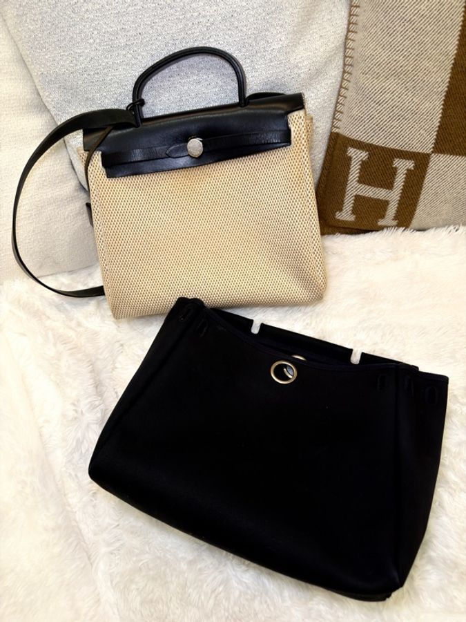 Hermes/ Herbag 31/ 米黑編織-2
