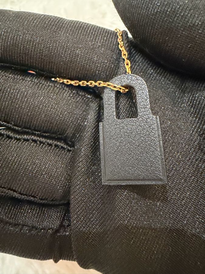 Hermes/ O Kelly 雙鎖頭項鍊/ 黑金-8