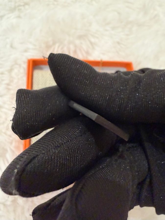 Hermes/ O Kelly 雙鎖頭項鍊/ 黑金-10