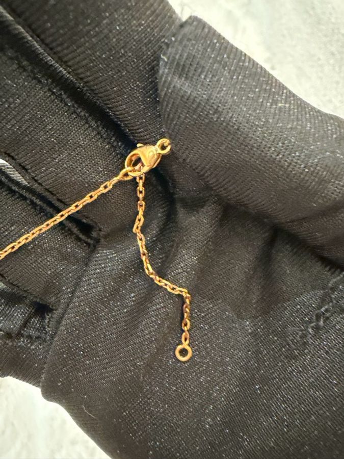 Hermes/ O Kelly 雙鎖頭項鍊/ 黑金-13