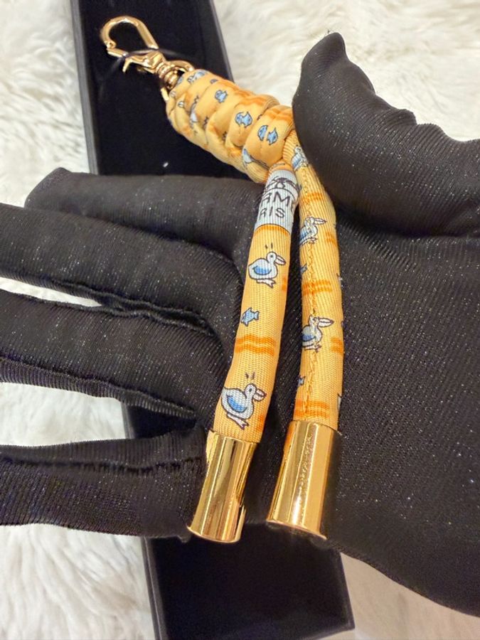 Hermes/ 真絲編織吊飾-4