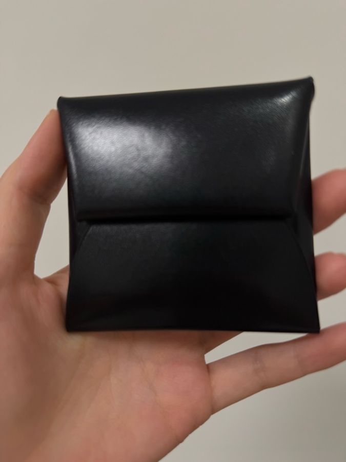 全新全套 愛馬仕 Hermès Bastia 零錢包 黑色 Box Calf Box 牛皮 法國製-1