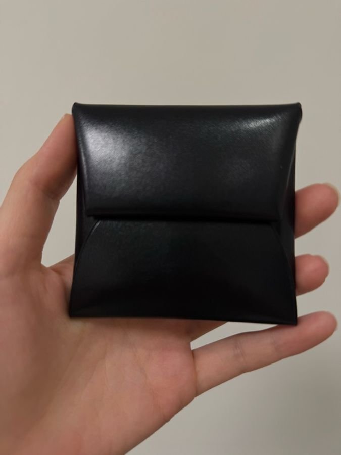 全新全套 愛馬仕 Hermès Bastia 零錢包 黑色 Box Calf Box 牛皮 法國製-2