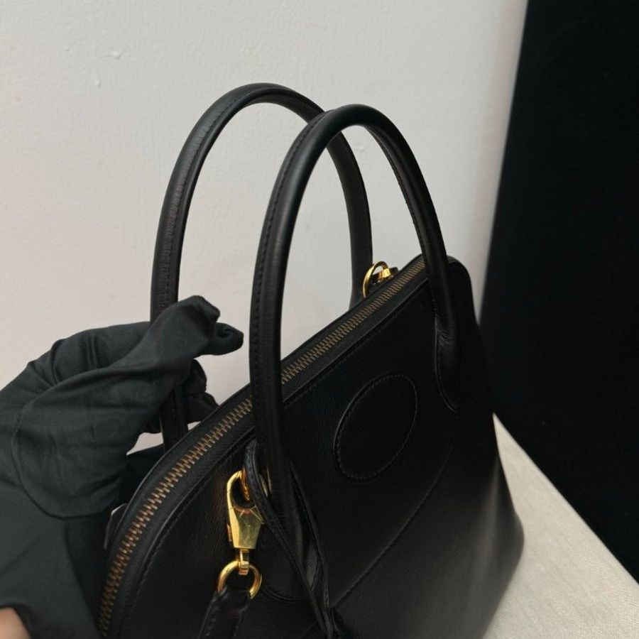 愛馬仕Hermes Bolide31 黑金evercalf皮 手提包-4