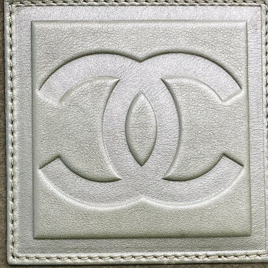 CHANEL 香奈兒 WOOL FELT CANVES TOTE BAG 羊毛 綠色 銀-10