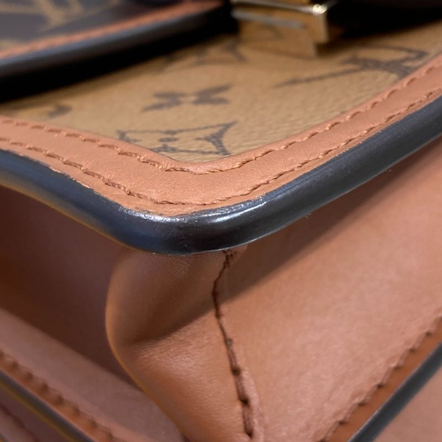 LOUIS VUITTON 路易威登 M45959 MINI DAUPHINE 達芙妮肩背包 PVC帆布 老花 棕色 金釦-8