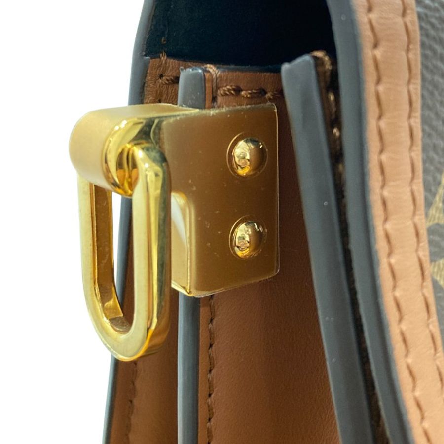 LOUIS VUITTON 路易威登 M45959 MINI DAUPHINE 達芙妮肩背包 PVC帆布 老花 棕色 金釦-13