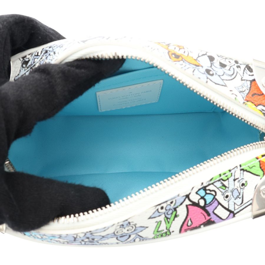 LOUIS VUITTON LV 路易威登 Mini Soft Trunk Comics 肩背包 白色帆布 M82008 M82008-2