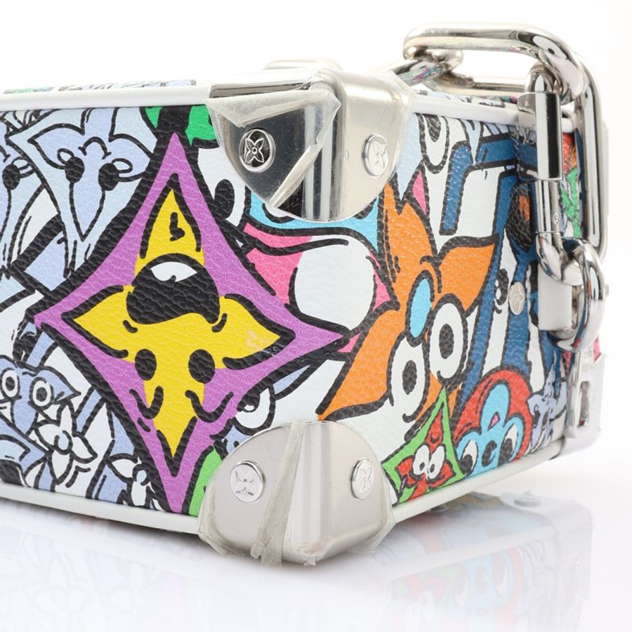 LOUIS VUITTON LV 路易威登 Mini Soft Trunk Comics 肩背包 白色帆布 M82008 M82008-5