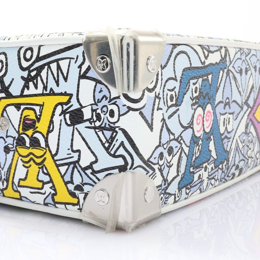 LOUIS VUITTON LV 路易威登 Mini Soft Trunk Comics 肩背包 白色帆布 M82008 M82008-6