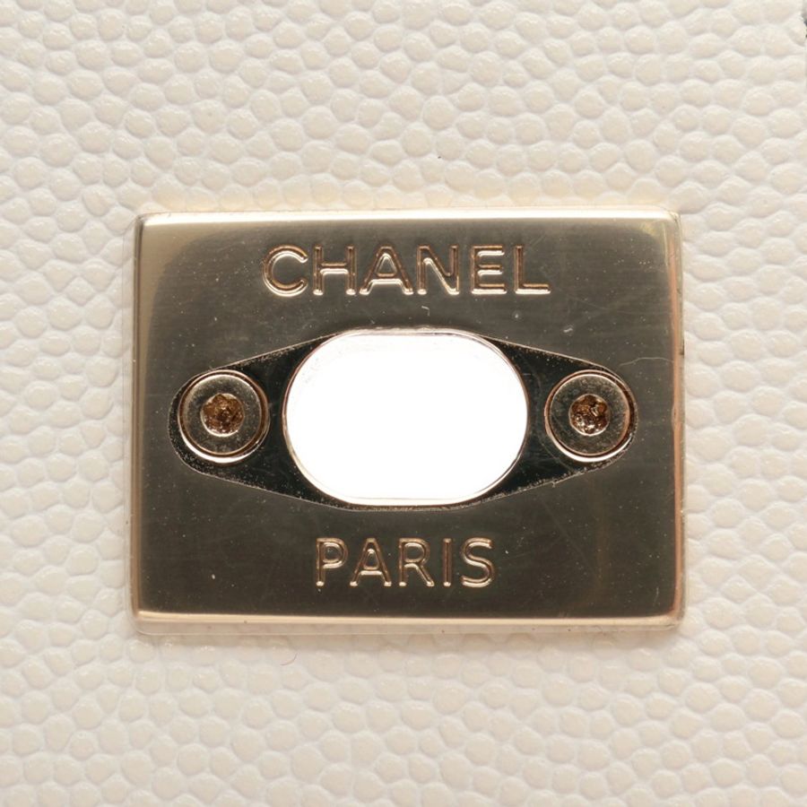 CHANEL 香奈兒 Coco Handle 兩用包 白色 牛皮 A92990 金扣 A92990-4