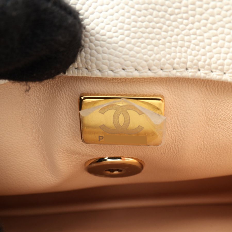 CHANEL 香奈兒 Coco Handle 兩用包 白色 牛皮 A92990 金扣 A92990-5