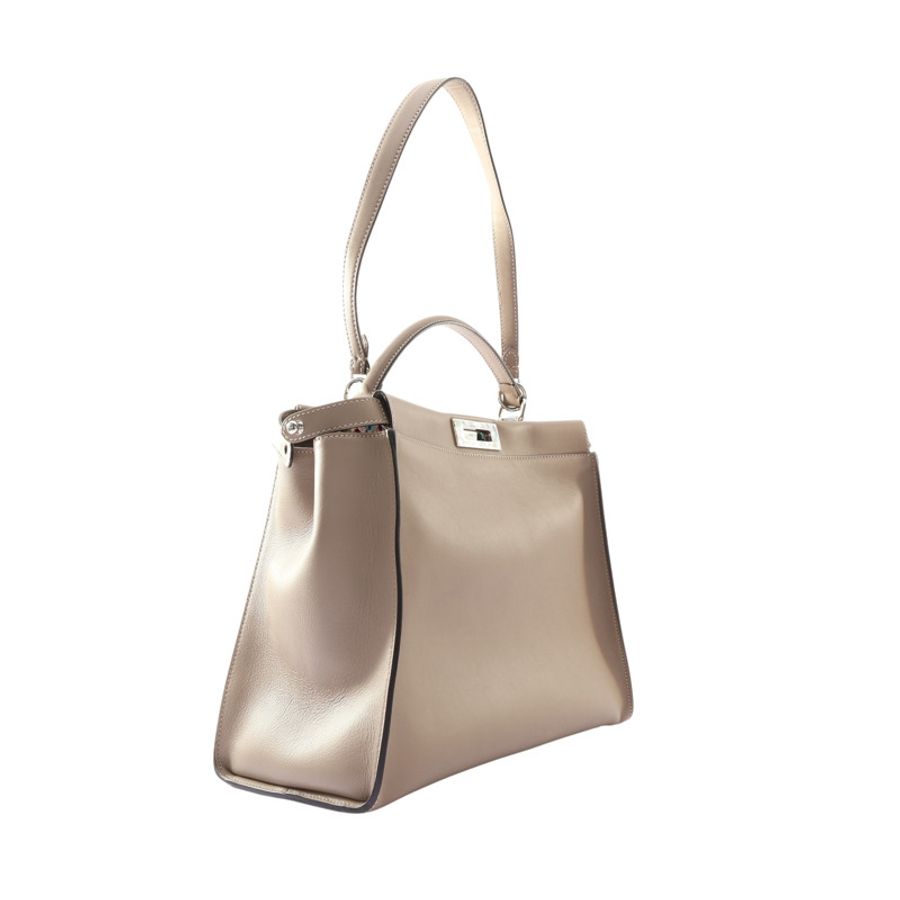 FENDI 芬迪 Peekaboo 兩用包 灰色 牛皮 8BN210-1