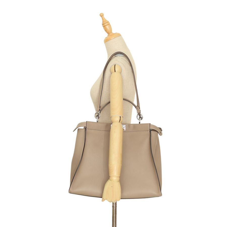 FENDI 芬迪 Peekaboo 兩用包 灰色 牛皮 8BN210-7