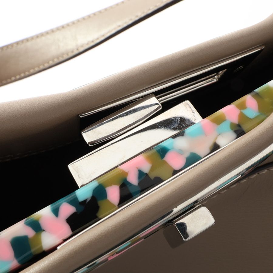 FENDI 芬迪 Peekaboo 兩用包 灰色 牛皮 8BN210-15