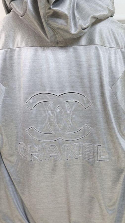 Chanel 12年银色两口袋拉链运动连帽衫外套-20