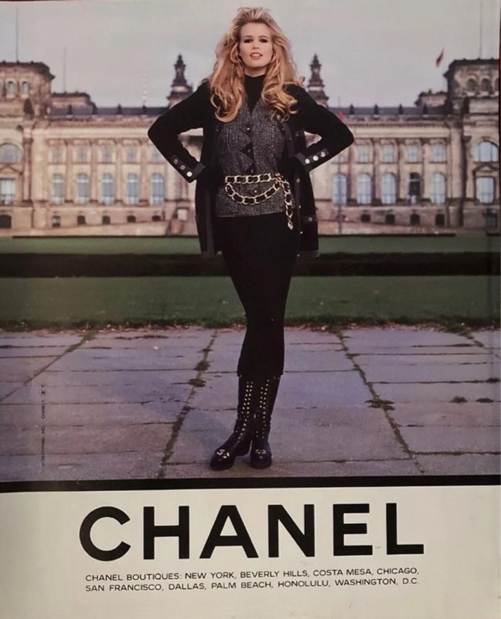 Chanel 92年灰黑格纹皮扣四口袋外套-5
