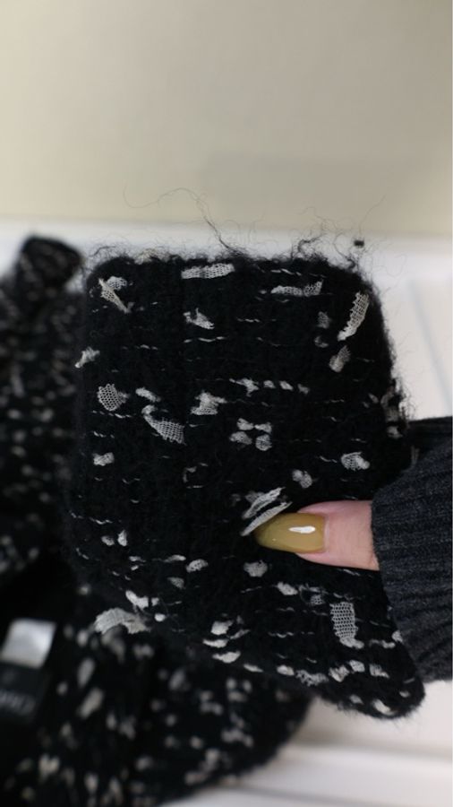 Chanel 02年秋冬秀款黑白雪花两口袋上衣外套-10