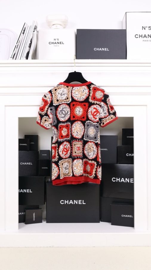 Chanel 09年春夏运动系列毛巾材质红色cc圆领短袖-1