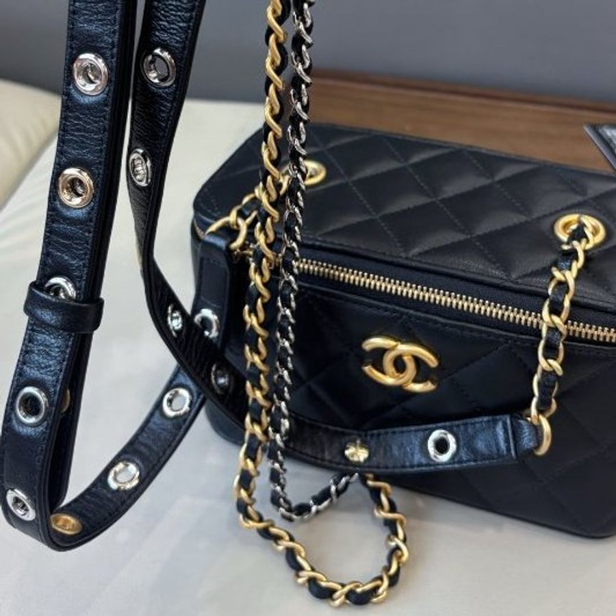香奈兒/Chanel 黑金長盒子化粧包-8