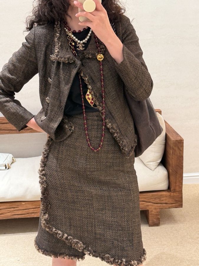 Chanel 15年红色琉璃cc珍珠项链-8