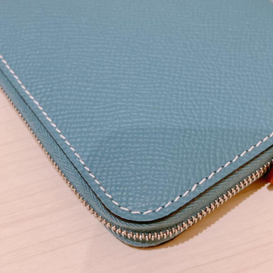 TK2127 Hermes 愛馬仕拉鍊銀包 Silk In Compact Wallet Epsom Bleu Jeams x PHW Stamp B-27