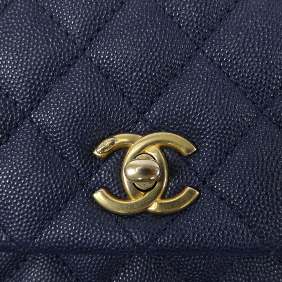 CHANEL 牛皮皮革Coco Handle手挽肩背兩用袋-6