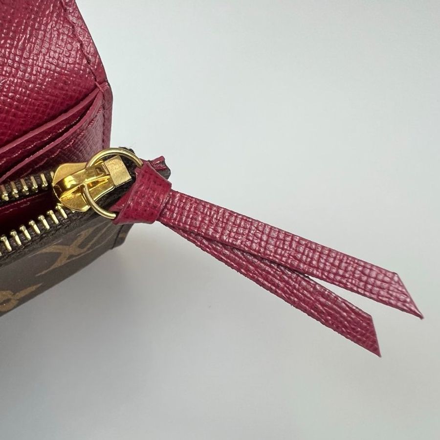 LV M41939/晶片款 老花玫紅豆豆Rosalie零錢包-7