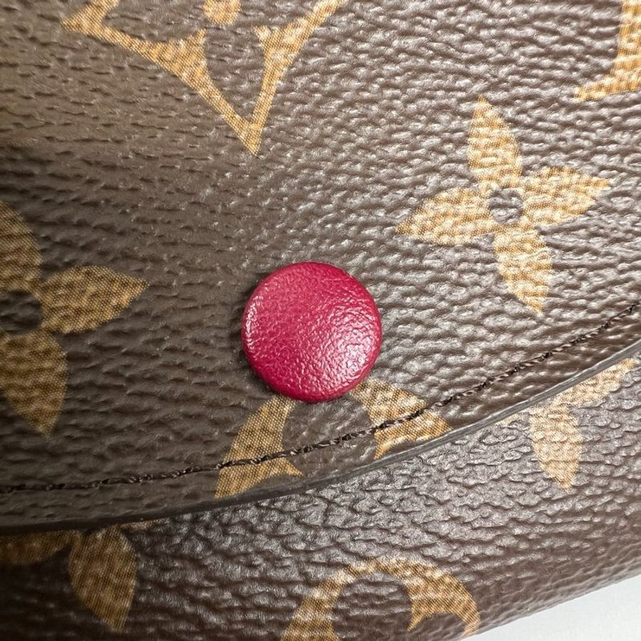 LV M41939/晶片款 老花玫紅豆豆Rosalie零錢包-12