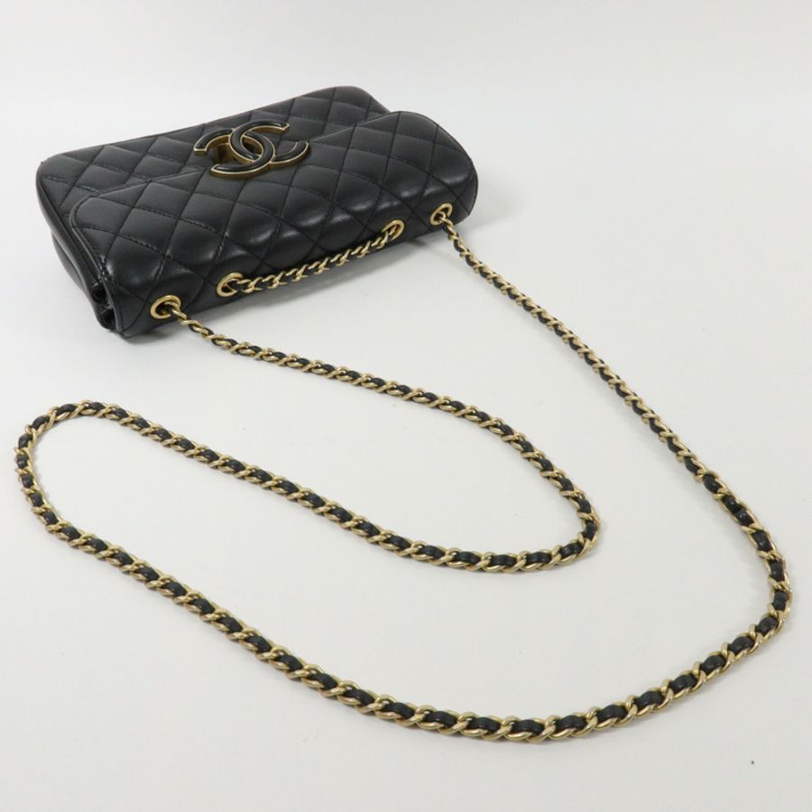 CHANEL 羊皮皮革CC Chic Flap Bag鏈帶肩背袋-8