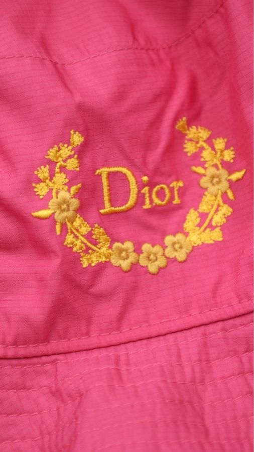 Dior玫红色金色刺绣渔夫帽-4