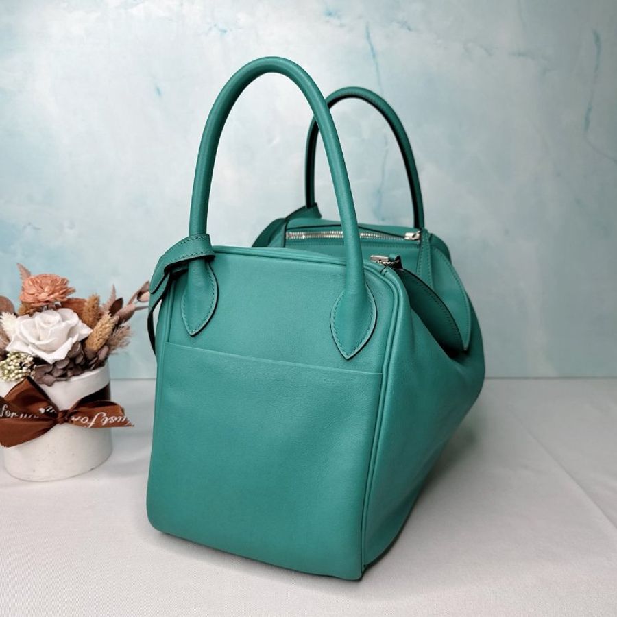 HERMES 藍綠色銀扣Lindy 30-3