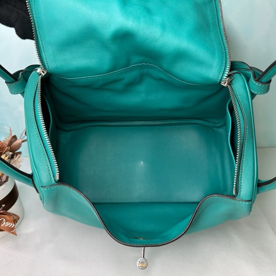 HERMES 藍綠色銀扣Lindy 30-5