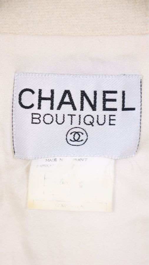Chanel 95年秀款芭比系列漆皮滚边黑白四口袋外套 约38码 22/6-26