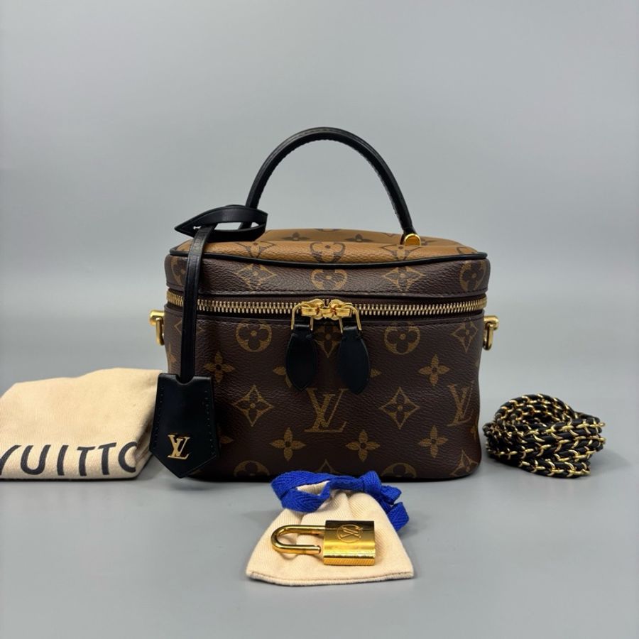 Louis Vuitton 路易威登 老花拼色化妝盒 尺寸18*13-0