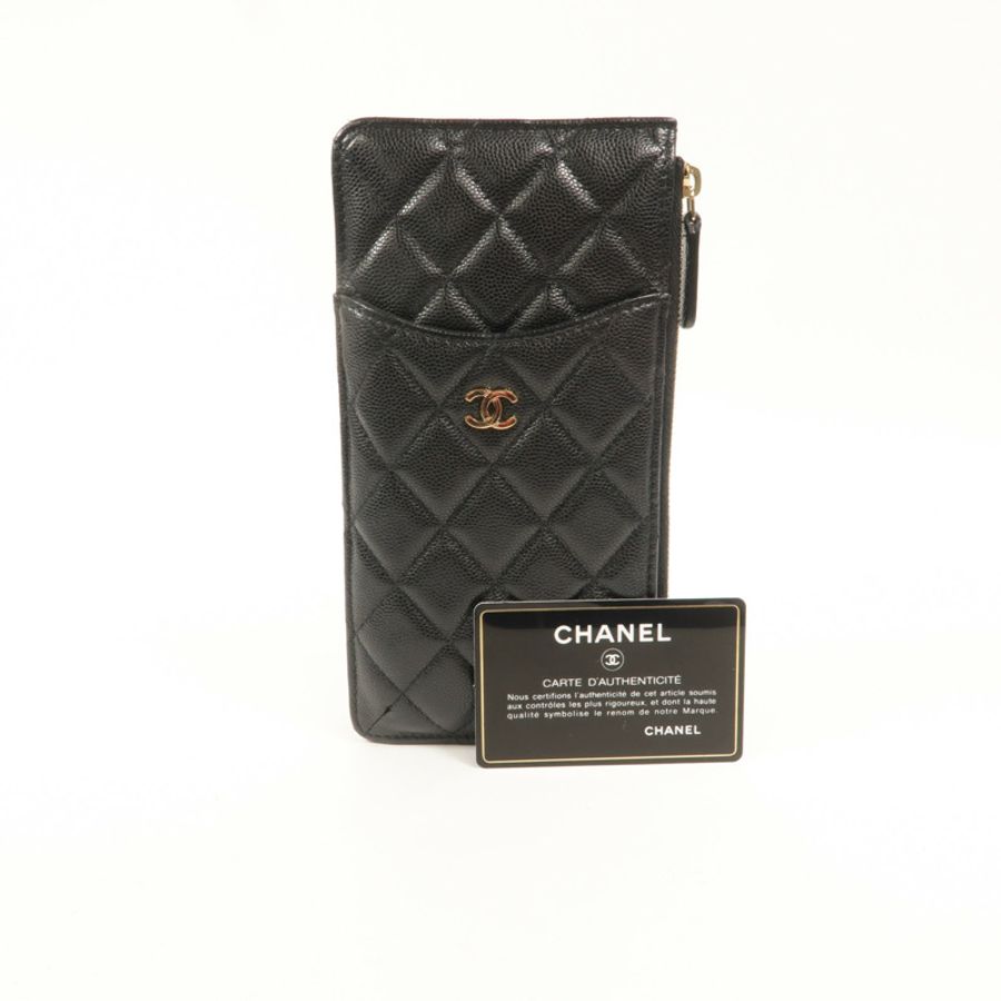CHANEL 牛皮皮革Classic Phone Pouch with Zipper長錢包-11