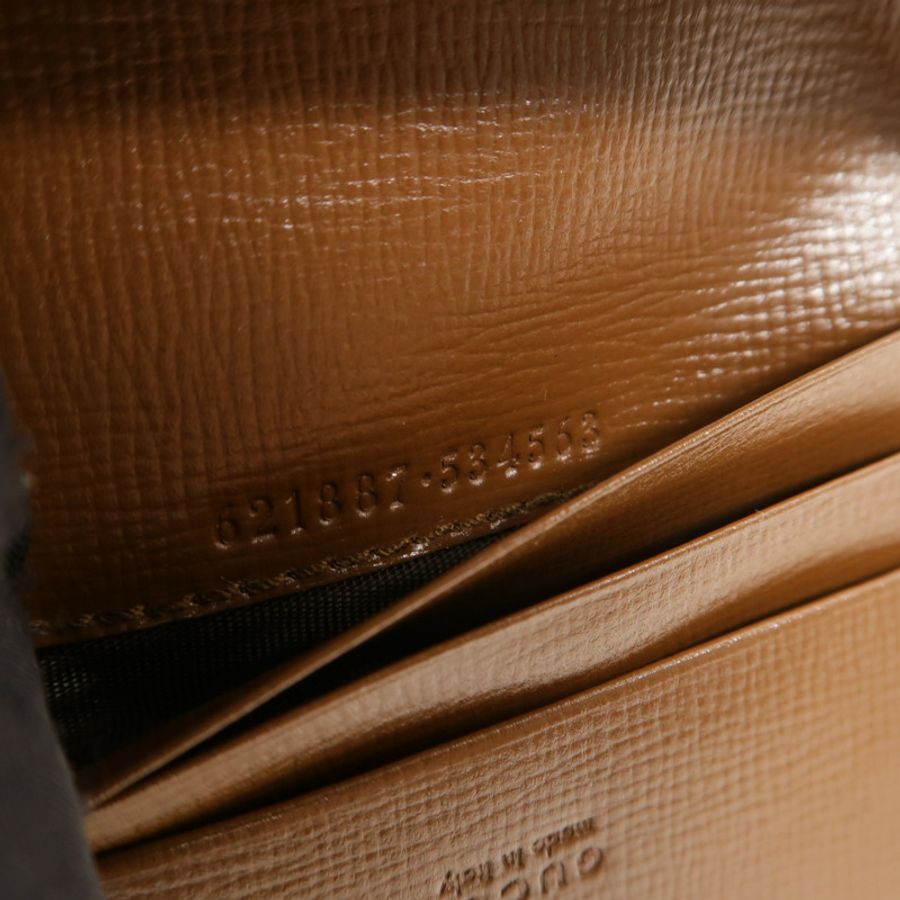 GUCCI 塗層帆布Horsebit 1955 Card Case Wallet錢包-6