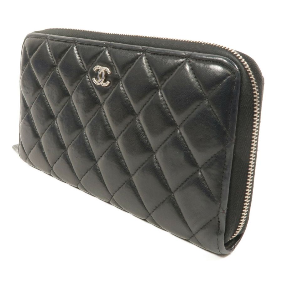 CHANEL 羊皮皮革Zipper Long Wallet長錢包-2