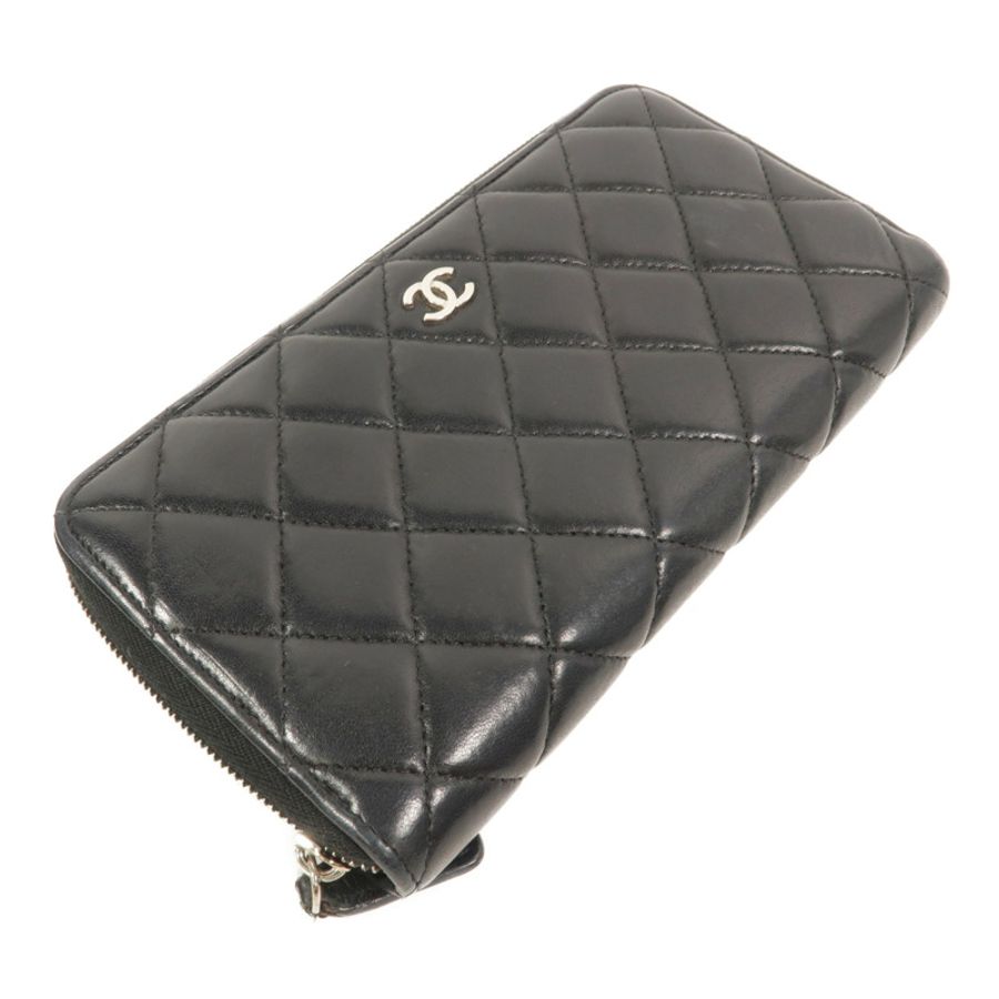 CHANEL 羊皮皮革Zipper Long Wallet長錢包-4