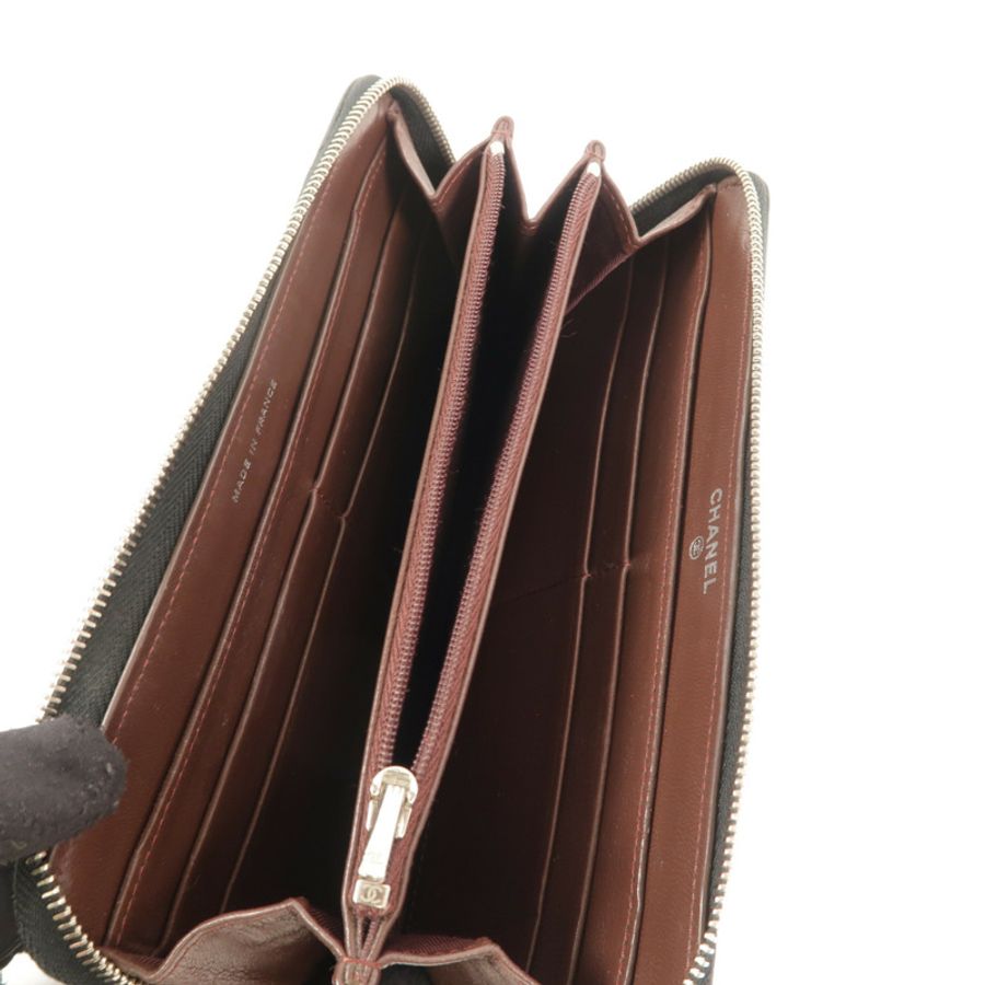 CHANEL 羊皮皮革Zipper Long Wallet長錢包-6
