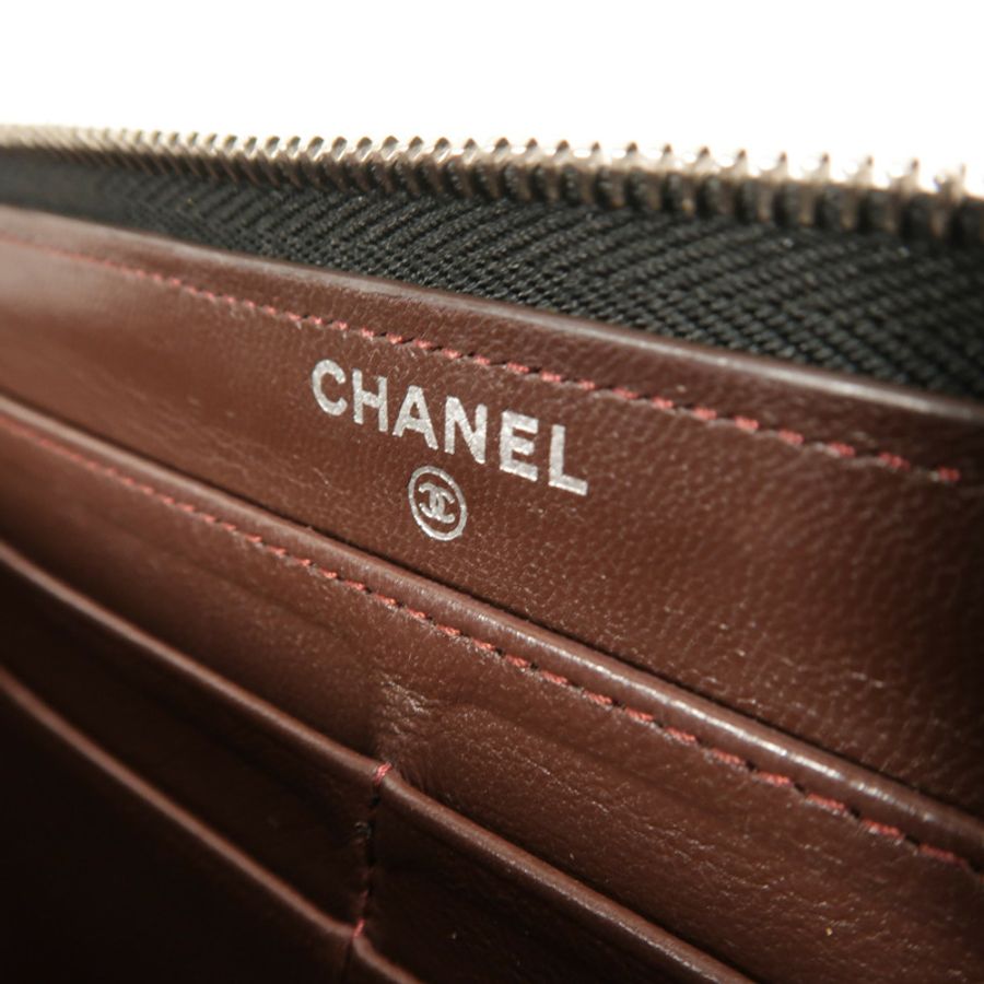 CHANEL 羊皮皮革Zipper Long Wallet長錢包-7